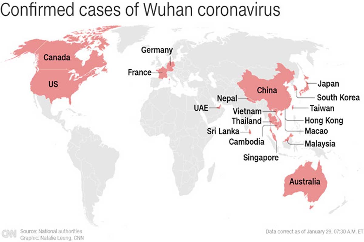 sebaran virus corona hingga 30 Januari 2020